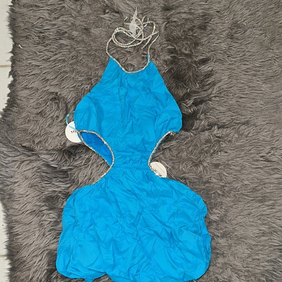 STAUD
Willa crystal-embellished cutout recycled taffeta halterneck mini dress - Picture 3 of 4